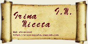 Irina Mičeta vizit kartica